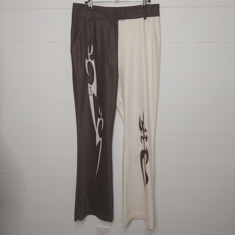 House Of Sunny Total Tribal Satin Pants Size L - Picture 2 of 10